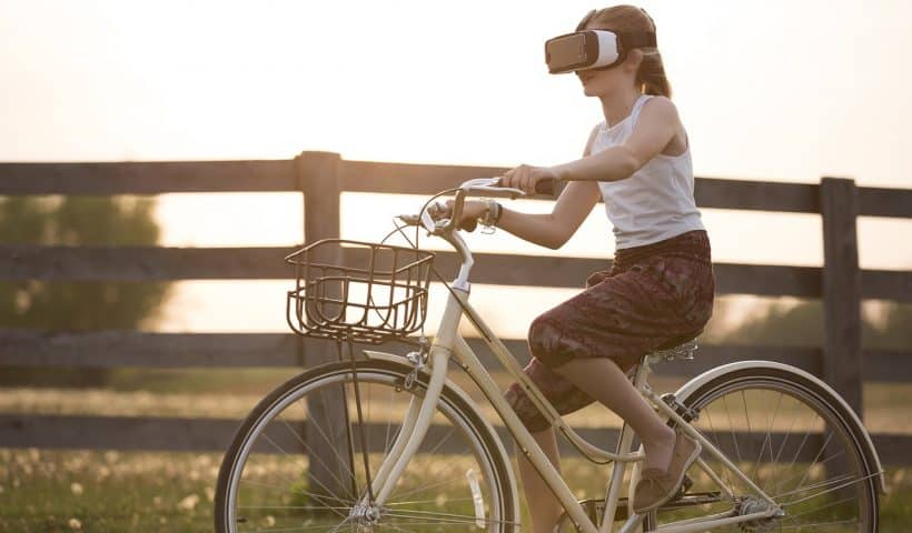 Casque virtuel sur vélo